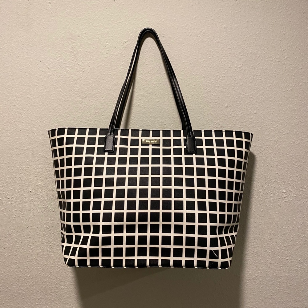 Kate Spade Black/White Checker Purse (Ink Damage)